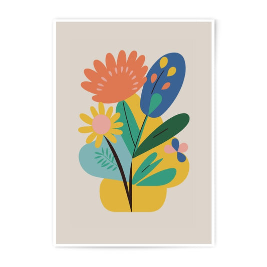 Floral Photographic Print, Colorful Flower Wall Art, Abstract Botanical Decor, Modern Home Accent, Vibrant Flower Illustration - Tawshia
