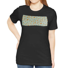 Floral Rectangular Design on Black T-shirt product