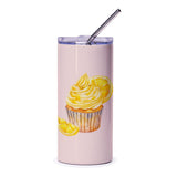 Lemon Cupcake Tumbler, Summer Drinkware, Foodie Gift, Sweet Treat Design, Cute Cupcake Art, Watercolor Lemon, Insulated Tumbler, Travel Mug - Tawshia