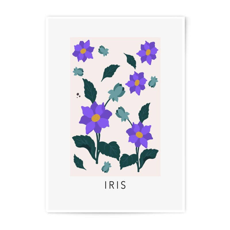 Iris Photographic Print, Floral Art Print, Flower Photography, Botanical Wall Art, Purple Flowers, Home Decor, Nature Inspired Art - Tawshia