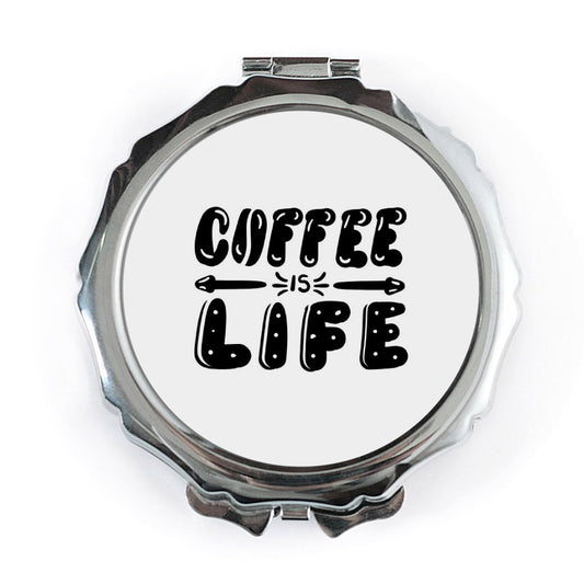 Coffee is Life Pocket Mirror, Cute Mirror, Funny Mirror, Unique Pocket Mirror, Gift for Her, Small Mirror, Travel Mirror, Everyday Mirror - Tawshia