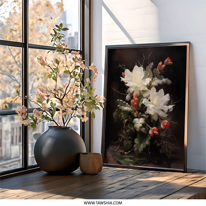 Epiphyllum Wall Art, Orchid Cactus Print, Exotic Flower Artwork, Botanical Wall Decor, Blooming Cactus Art, Floral Home Decor - Tawshia