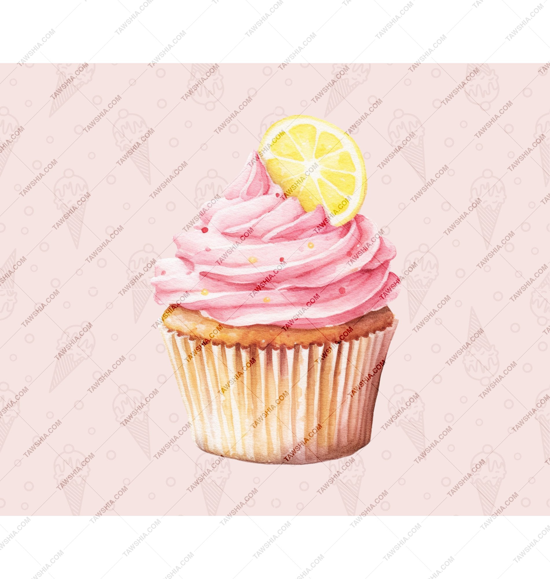Delicious Pink Frosted Lemon Cupcake Dessert product