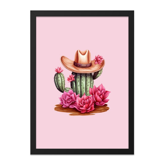 Cactus Wall Art, Cowboy Hat Art, Floral Wall Decor, Desert Art Print, Western Theme Decor, Southwest Wall Art, Succulent Art - Tawshia