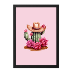 Cactus Wall Art, Cowboy Hat Art, Floral Wall Decor, Desert Art Print, Western Theme Decor, Southwest Wall Art, Succulent Art - Tawshia