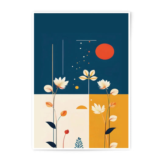Floral Photographic Print, Geometric Flower Art Print, Modern Home Decor, Minimalist Wall Art, Abstract Botanical Print - Tawshia