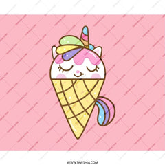 Cute Unicorn Ice Cream Mouse Pad, Kawaii Desk Decor, Pastel Pink Mousepad, Cartoon Mouse Pad, Unique Gift Idea, Unicorn Lover Gift - Tawshia