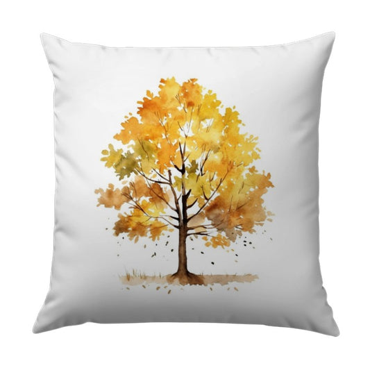 Autumn Tree Watercolor Pillow, Fall Decor Pillow, Seasonal Throw Pillow, Nature Inspired Cushion, Cozy Home Accent - Tawshia