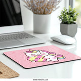 Cute Unicorn Mouse Pad, Kawaii Heart, Cartoon Unicorn, Pink Mousepad, Office Decor, Desk Accessories, Magical Unicorn Gift, Gaming Mouse Pad - Tawshia