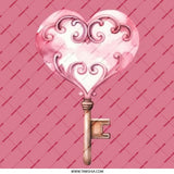 Heart Key Pinback Button, Pink Button, Love Button, Gift for Her, Valentine's Gift, Cute Button, Unique Button, Trendy Pin, Art Button - Tawshia