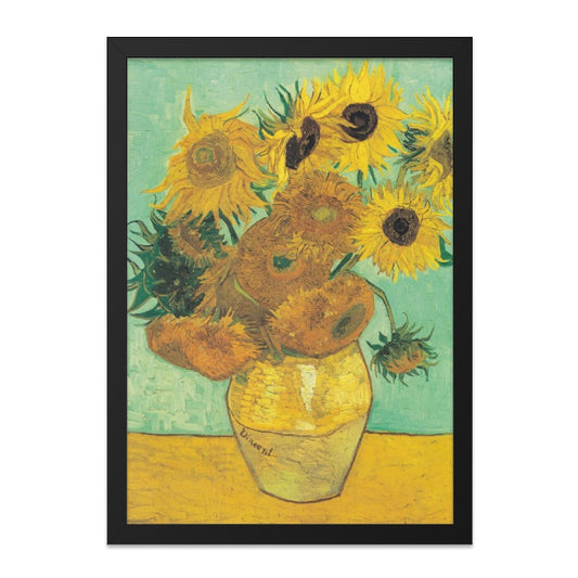 Van Gogh Sunflowers Wall Art, Impressionist Painting Print, Floral Still Life Artwork, Vintage Home Decor, Kitchen Wall Art, Framed Canvas - Tawshia