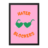 Hater Blockers Wall Art, Heart Sunglasses Print, Pink Wall Decor, Trendy Wall Art, Fun Home Decor, Quirky Art Print, Statement Art - Tawshia