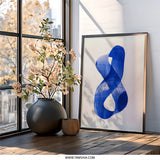 Abstract Blue Figure Wall Art, Modern Minimalist Print, Indigo Painting, Contemporary Home Decor, Unique Wall Decor, Living Room Art - Tawshia