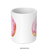 Donut Mug, Pink Sprinkled Donut, Food Mug, Sweet Treat Mug, Unique Mug, Watercolor Mug, Coffee Mug, Tea Mug, Cute Mug, Gift Idea - Tawshia
