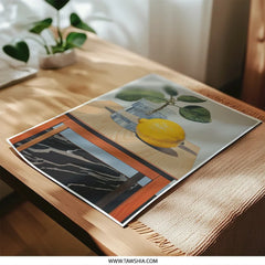 Lemon Still Life Photographic Prints, Modern Art Print, Kitchen Wall Decor, Botanical Wall Art, Colorful Art Prints - Tawshia