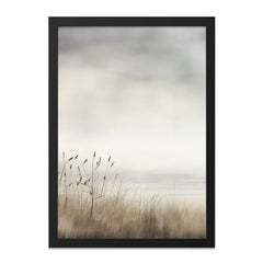 Coastal Grass Wall Art, Minimalist Landscape Print, Neutral Tones Artwork, Nature Photography, Modern Home Decor, Serene Wall Decor - Tawshia