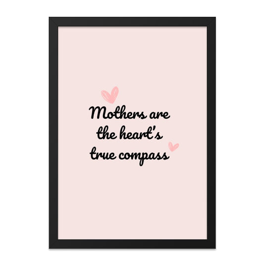 Mothers Heart Compass Wall Art, Mothers Day Gift, Heart Wall Decor, Compass Art, Inspirational Art, Pink Wall Art (133 characters) - Tawshia
