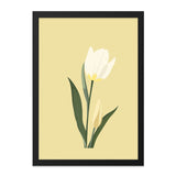 Minimalist Tulip Flower Wall Art, Floral Home Decor, Modern Plant Print, Botanical Artwork, Cream Tulip Illustration - Tawshia