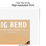 Big Bend National Park Photographic Print, Texas Landscape Art, Retro Travel Poster, Nature Photography, Wall Decor, Home Decor - Tawshia