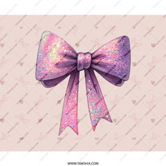 Pink Bow Mouse Pad, Cute Desk Accessory, Girly Office Decor, Sparkly Ribbon Mousepad, Unique Gift for Her, Aesthetic Mouse Mat - Tawshia