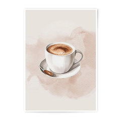 Watercolor Coffee Photographic Print, Coffee Cup Art, Kitchen Decor, Cappuccino Illustration, Coffee Lover Gift, Cafe Wall Art - Tawshia
