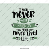 Never Lived Life Backpack, Friends Backpack, Inspirational Backpack, Motivational Backpack, Gift Backpack, Stylish Backpack - Tawshia