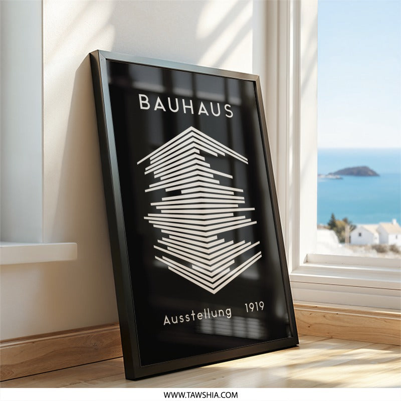Bauhaus Wall Art, Ausstellung 1919 Print, Geometric Art, Modern Home Decor, Abstract Poster, Contemporary Wall Decor - Tawshia