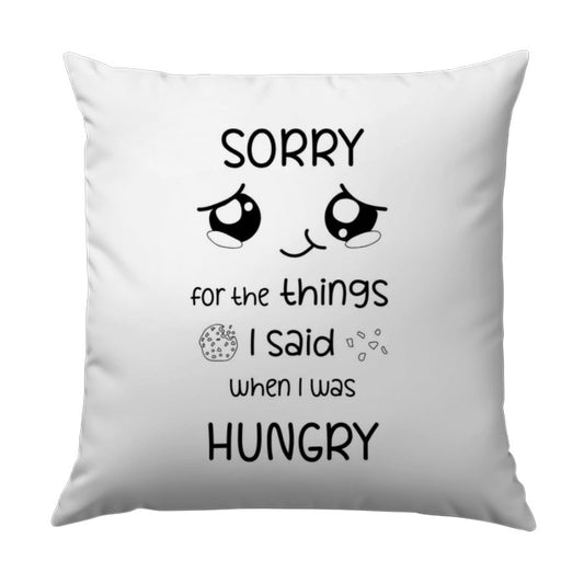 Funny Pillow, Hungry Apology Pillow, Cute Foodie Gift, Novelty Home Decor, Snack Lover Cushion, Sorry Pillow - Tawshia