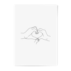 Family Heart Hands Photographic Print, Minimalist Art, New Baby Gift, Nursery Decor, Line Art Print, Home Decor, Family Love Artwork - Tawshia
