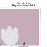 White Tulip Photographic Print, Flower Wall Art, Floral Home Decor, Minimalist Art Print, Pastel Pink, Botanical Art, Plant Art - Tawshia