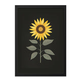 Sunflower Wall Art, Floral Print, Botanical Wall Decor, Modern Home Decor, Black Background Art, Summer Flower Art, Gift Idea - Tawshia