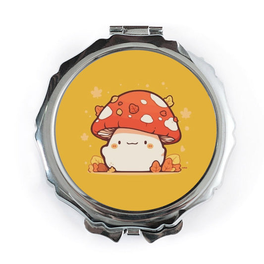 Cute Mushroom Pocket Mirror, Kawaii Aesthetic, Cottagecore Gift, Travel Mirror, Makeup Mirror, Adorable Fungi Art, Pocket Mirrors - Tawshia