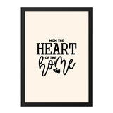 Mom Heart of Home Framed Art, Mothers Day Gift, Home Decor, Quote Print, Family Wall Art, Minimalist Art, Gift for Her, Framed Wall Art - Tawshia