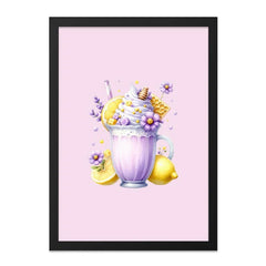 Lemon Lavender Wall Art, Whimsical Drink Decor, Floral Dessert Print, Pastel Kitchen Art, Cute Beverage Poster - Tawshia