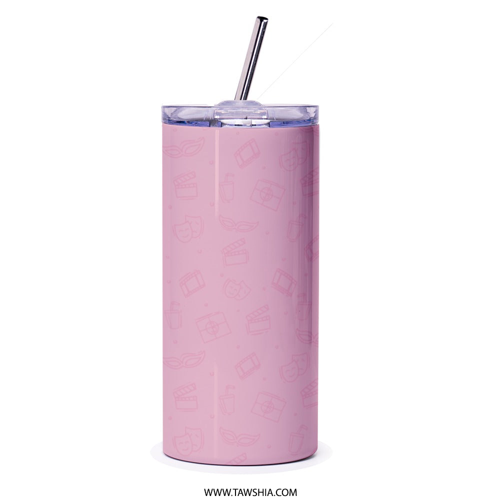 Collect Beautiful Moments Tumbler, Camera Design, Photographer Gift, Travel Mug, Photo Lover Present, Pink Tumbler - Tawshia