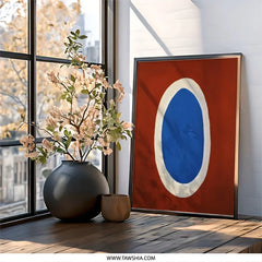 Abstract Wall Art, Blue Oval Print, Modern Art Decor, Contemporary Wall Decor, Minimalist Design - Tawshia