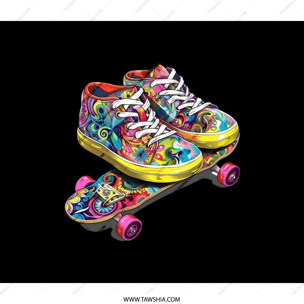 Colorful Skate Shoes Backpack, Cool Skateboard Design Backpack, Trendy Backpacks, Unique Art Backpack, Teen Backpack, Everyday Backpack - Tawshia