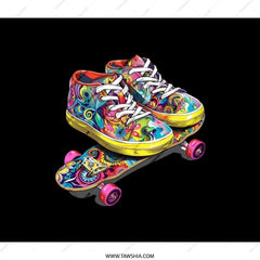 Colorful Skate Shoes Backpack, Cool Skateboard Design Backpack, Trendy Backpacks, Unique Art Backpack, Teen Backpack, Everyday Backpack - Tawshia