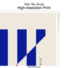 Bauhaus Photographic Print, Frankfurt 1919 Art Print, Minimalist Wall Decor, Modern Art Poster, Geometric Design - Tawshia