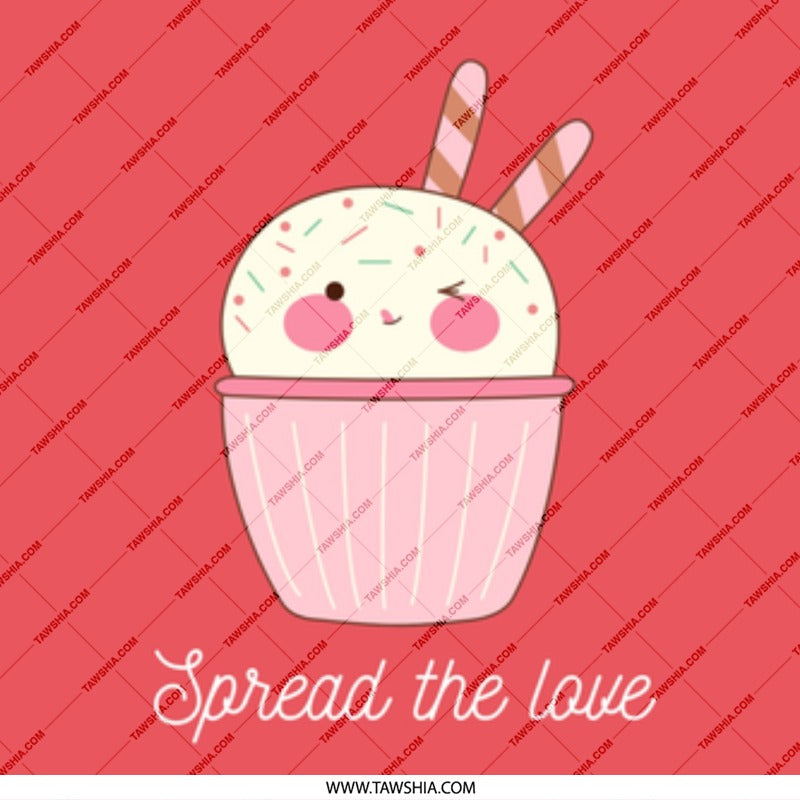 Cute Bunny Cupcake Mug, Spread the Love Mug, Kawaii Cupcake, Fun Mug, Gift for Her, Novelty Mug, Sweet Treat Mug, Baking Lover - Tawshia