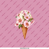 Ice Cream Flower Pocket Mirror, Floral Cone Compact Mirror, Cute Purse Mirror, Unique Gift for Her, Makeup Mirror, Folding Mirror - Tawshia