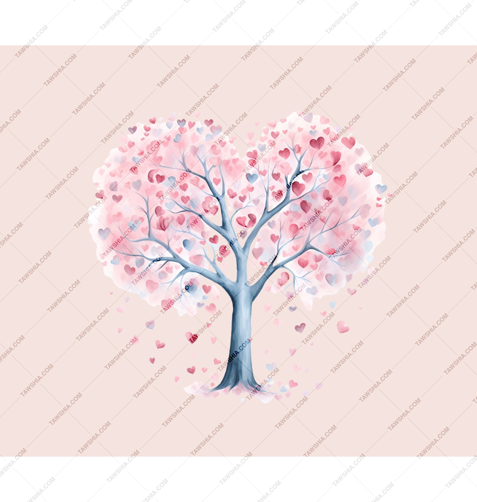 Heart Shaped Tree with Autumn Leaves Wall Art product