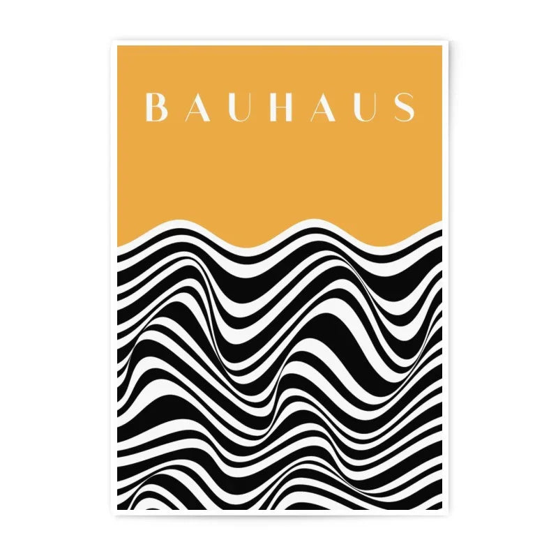 Bauhaus Photographic Print, Minimalist Wall Art, Abstract Waves, Modern Art Print, Graphic Design, Home Decor - Tawshia