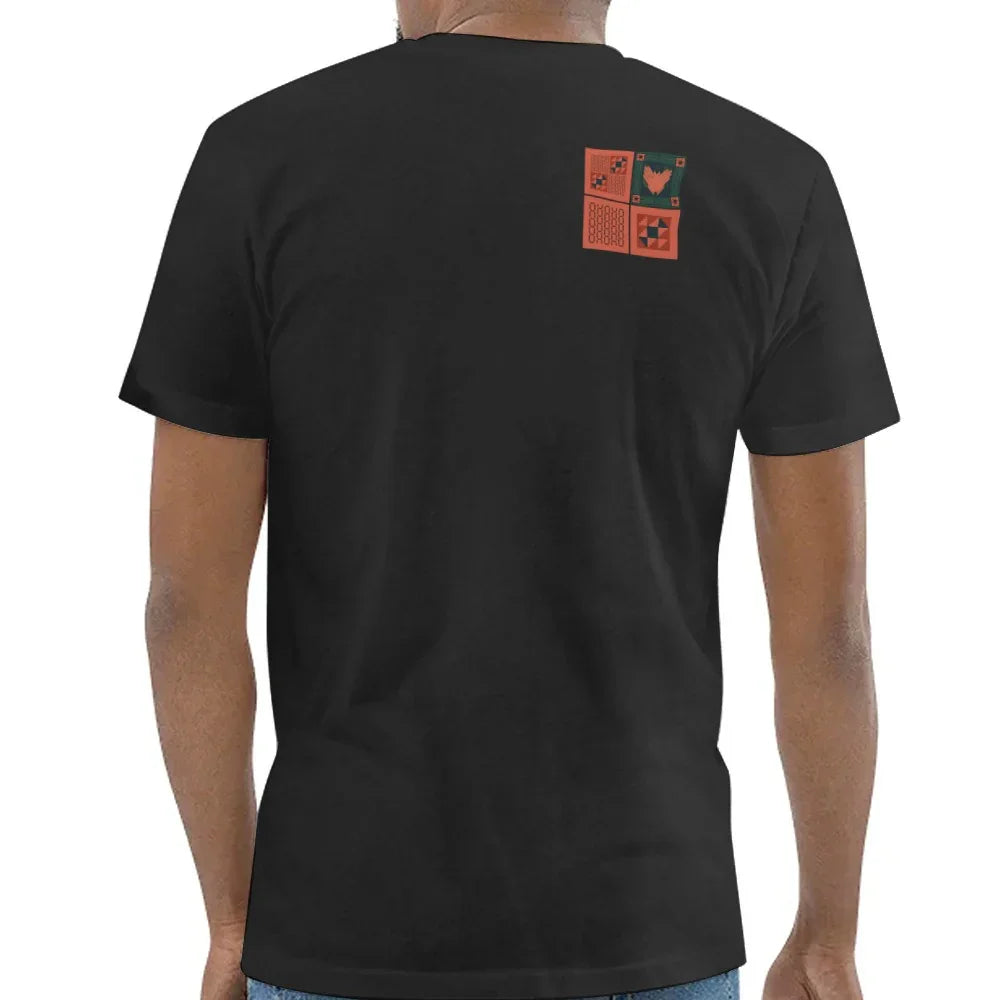 Stylish Black T-Shirt with Unique Graphic Design product type
