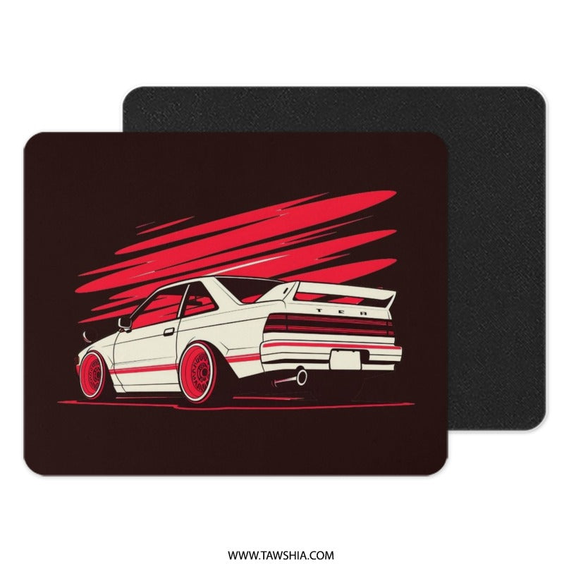 JDM Car Mouse Pad, Japanese Auto, Retro Automotive Art, Racing Stripes, Tuner Car, Car Enthusiast Gift, Cool Desk Accessory - Tawshia