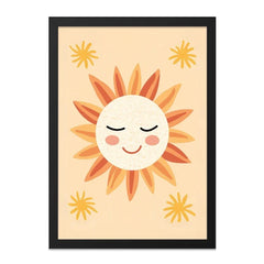Sunshine Wall Art, Smiling Sun Print, Boho Nursery Decor, Kids Room Art, Happy Sun Illustration, Playroom Wall Art - Tawshia