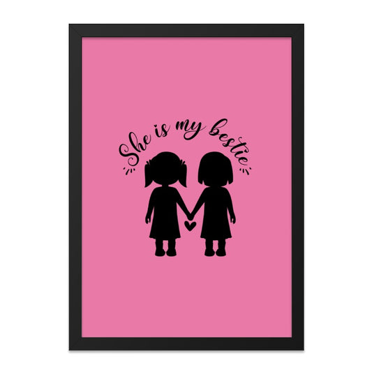 Bestie Wall Art, She is my Bestie Art, Best Friend Gift, Sister Gift, Friendship Wall Decor, Best Friends Forever Wall Art - Tawshia