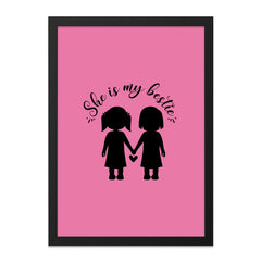 Bestie Wall Art, She is my Bestie Art, Best Friend Gift, Sister Gift, Friendship Wall Decor, Best Friends Forever Wall Art - Tawshia