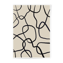 Abstract Line Art Photographic Print, Modern Wall Decor, Minimalist Art Print, Beige and Black Art, Contemporary Home Decor - Tawshia