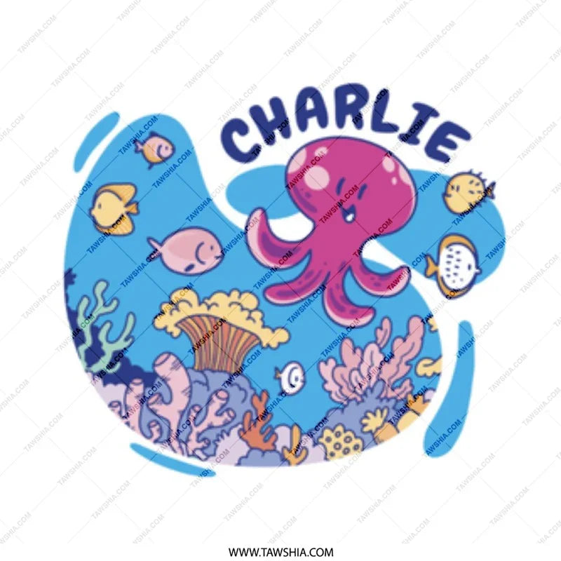 Personalized Ocean Scene with Octopus T-shirt product type